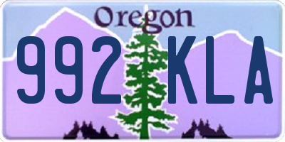 OR license plate 992KLA