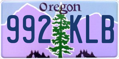 OR license plate 992KLB