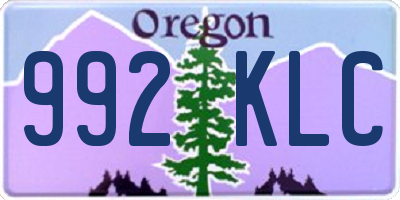 OR license plate 992KLC