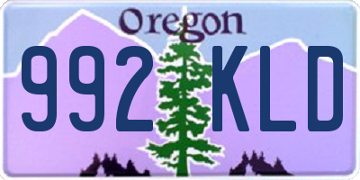 OR license plate 992KLD