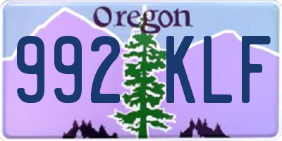 OR license plate 992KLF