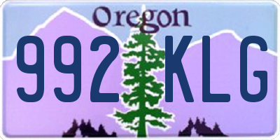 OR license plate 992KLG