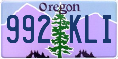 OR license plate 992KLI
