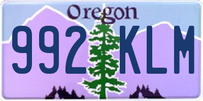 OR license plate 992KLM