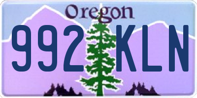 OR license plate 992KLN