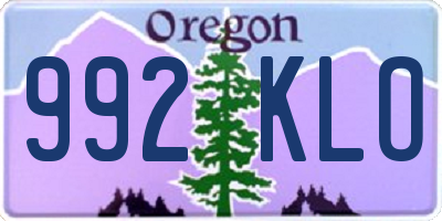 OR license plate 992KLO
