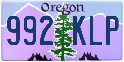 OR license plate 992KLP