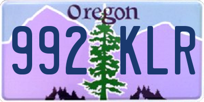 OR license plate 992KLR