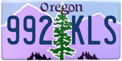 OR license plate 992KLS