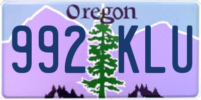 OR license plate 992KLU