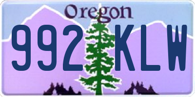 OR license plate 992KLW