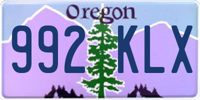 OR license plate 992KLX