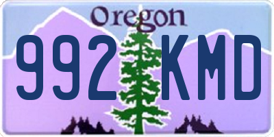 OR license plate 992KMD