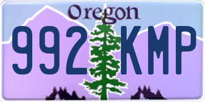 OR license plate 992KMP