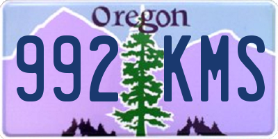 OR license plate 992KMS