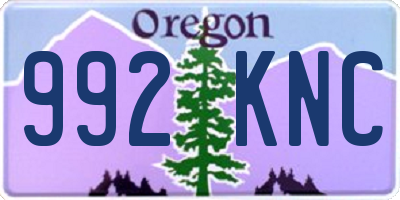 OR license plate 992KNC