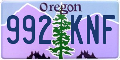 OR license plate 992KNF