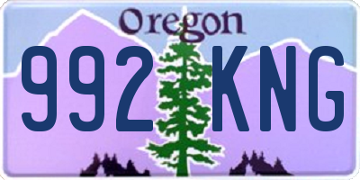 OR license plate 992KNG