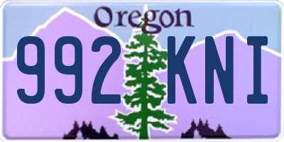 OR license plate 992KNI