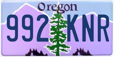 OR license plate 992KNR