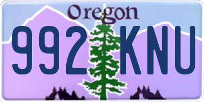 OR license plate 992KNU