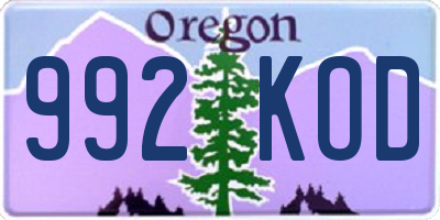 OR license plate 992KOD