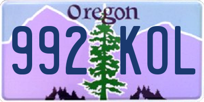 OR license plate 992KOL