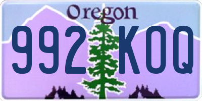 OR license plate 992KOQ