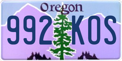 OR license plate 992KOS