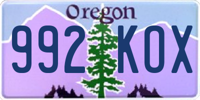 OR license plate 992KOX