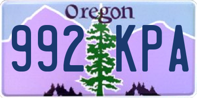 OR license plate 992KPA