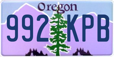 OR license plate 992KPB