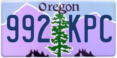 OR license plate 992KPC