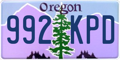 OR license plate 992KPD