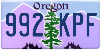 OR license plate 992KPF