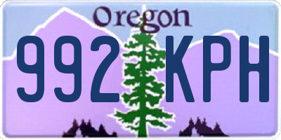 OR license plate 992KPH