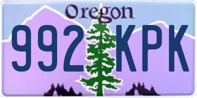 OR license plate 992KPK