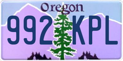 OR license plate 992KPL