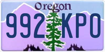 OR license plate 992KPO