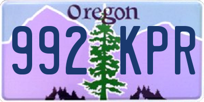 OR license plate 992KPR