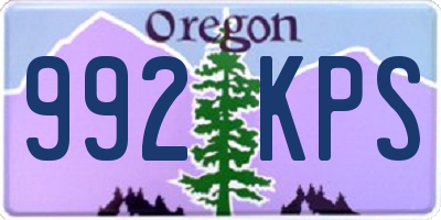 OR license plate 992KPS