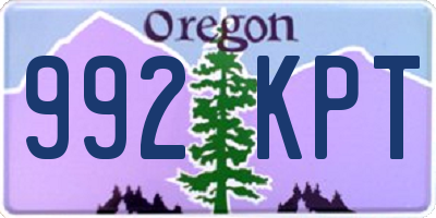 OR license plate 992KPT