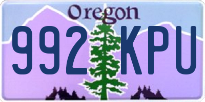 OR license plate 992KPU
