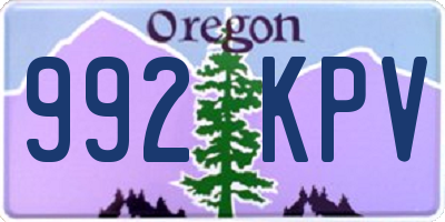 OR license plate 992KPV