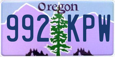 OR license plate 992KPW