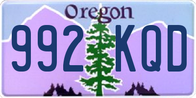 OR license plate 992KQD