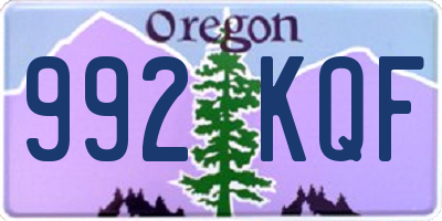 OR license plate 992KQF