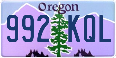 OR license plate 992KQL