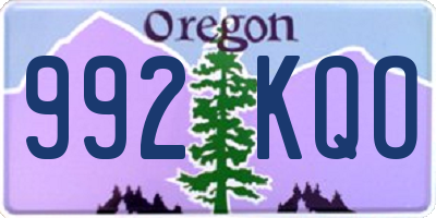 OR license plate 992KQO
