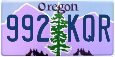 OR license plate 992KQR
